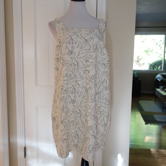 NWT A NEW DAY Off-White Black Outline Floral Print Summer Dress – XXL - Picture 3 of 10